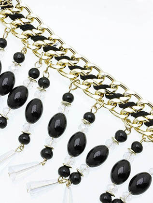 NECKLACE  AEN1004GDBLK - Scarvesnthangs
 - 3
