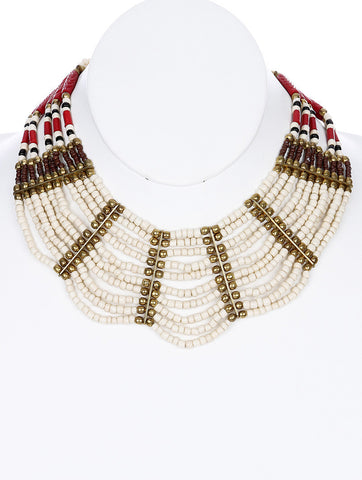 NECKLACE  AZN1386GDWHT - Scarvesnthangs
 - 2