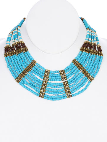NECKLACE  AZN1387GDBLU - Scarvesnthangs
 - 2