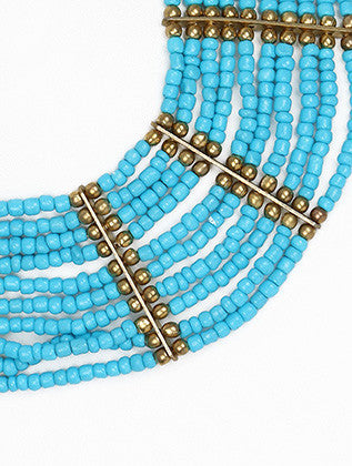 NECKLACE  AZN1387GDBLU - Scarvesnthangs
 - 3
