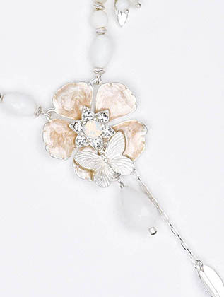 NECKLACE  AZN20811RDWHT - Scarvesnthangs
 - 3