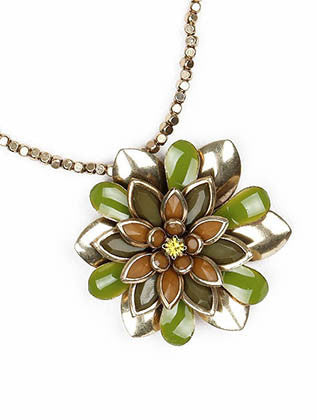 NECKLACE  AZN21614GDGRN - Scarvesnthangs
 - 3