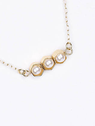 NECKLACE  BON1056GDCRM - Scarvesnthangs
 - 3