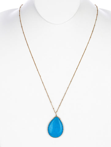 NECKLACE  BON14152GDBLU - Scarvesnthangs
 - 2