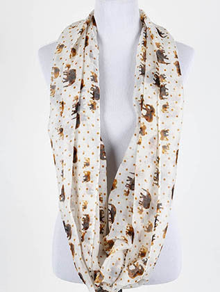 SCARF   ELEPHANT PRINT  BTF99553BRO - Scarvesnthangs
 - 3