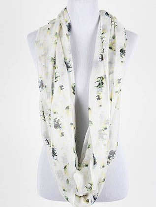 SCARF   ELEPHANT PRINT  BTF99553GRN - Scarvesnthangs
 - 3