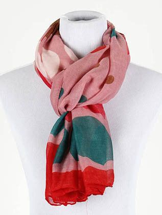 SCARF   LARGE POLKA DOT PRINT  BTF99600PNK - Scarvesnthangs
 - 3