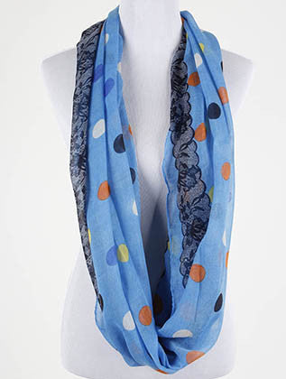 SCARF   POLKADOT PRINT  BTF99706BLU - Scarvesnthangs
 - 3