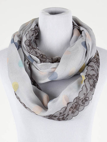 SCARF   POLKADOT PRINT  BTF99706LBLU - Scarvesnthangs
 - 2