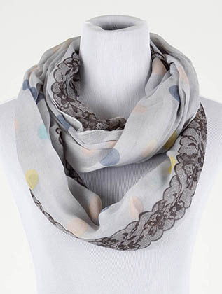 SCARF   POLKADOT PRINT  BTF99706LBLU - Scarvesnthangs
 - 1