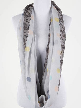 SCARF   POLKADOT PRINT  BTF99706LBLU - Scarvesnthangs
 - 3