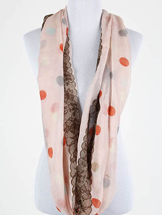 SCARF   POLKADOT PRINT  BTF99706PNK - Scarvesnthangs
 - 3