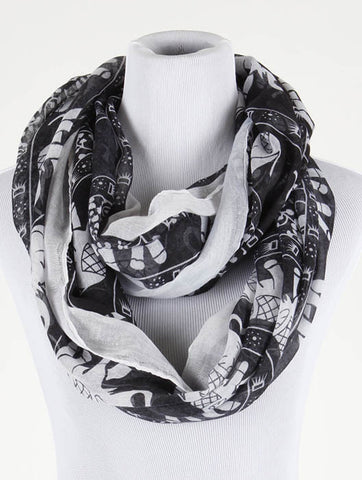 SCARF   ELEPHANT PRINT  BTF99715BLK - Scarvesnthangs
 - 2