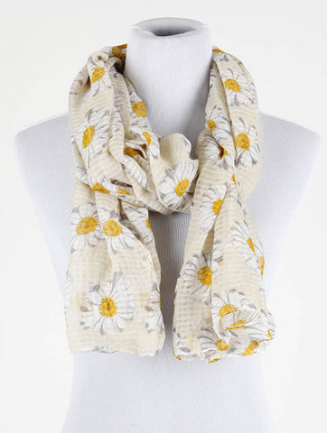 SCARF   DAISY PRINT  BTF99741BEG - Scarvesnthangs
 - 2