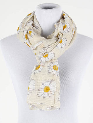 SCARF   DAISY PRINT  BTF99741BEG - Scarvesnthangs
 - 3