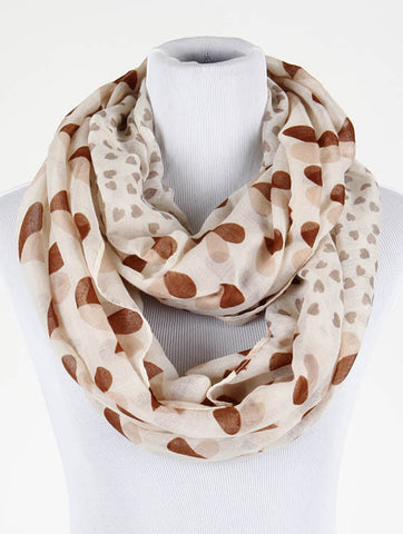 SCARF   HEART PRINT  BTF99751BRO - Scarvesnthangs
 - 2