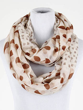SCARF   HEART PRINT  BTF99751BRO