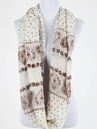SCARF   HEART PRINT  BTF99752BRO - Scarvesnthangs
 - 3