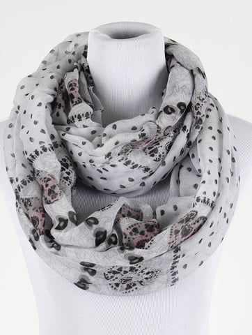 SCARF   HEART PRINT  BTF99752GRY - Scarvesnthangs
 - 2