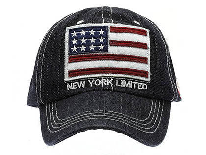 HAT AND CAP   AMERICAN FLAG  BTH4133NVY