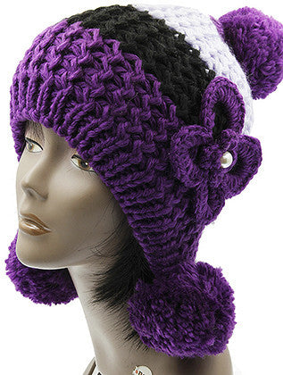 HAT AND CAP   EAR FLAP  BTH50721PUR - Scarvesnthangs
 - 3