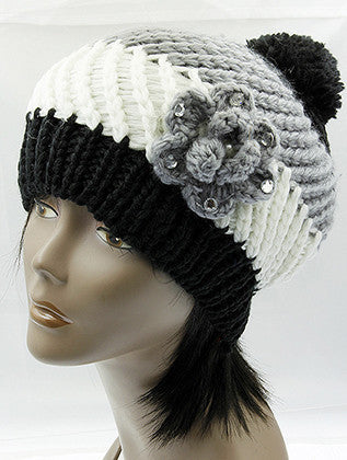 HAT AND CAP   POM POM  BTH5075BLK - Scarvesnthangs
 - 3