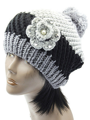HAT AND CAP   POM POM  BTH5075GRY - Scarvesnthangs
 - 3