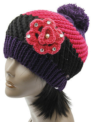 HAT AND CAP   POM POM  BTH5075PUR - Scarvesnthangs
 - 3