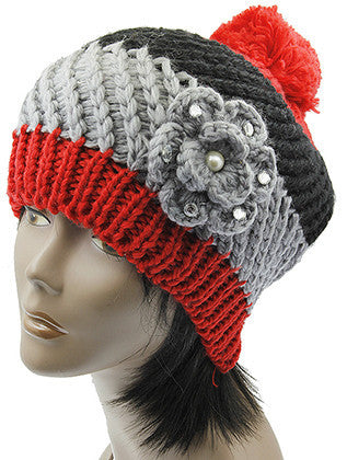 HAT AND CAP   POM POM  BTH5075RED - Scarvesnthangs
 - 3