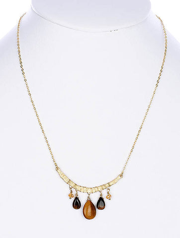 NECKLACE  BYN2141GDBRO - Scarvesnthangs
 - 2