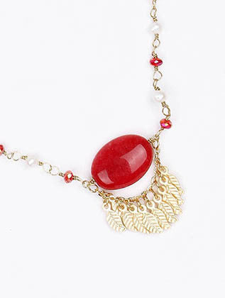 NECKLACE  BYN2180GDRED - Scarvesnthangs
 - 3