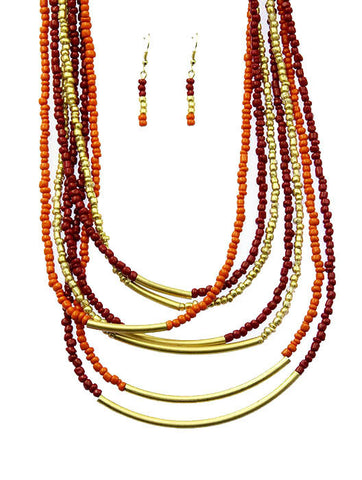 NECKLACE  CFS3395GDRED - Scarvesnthangs
 - 2