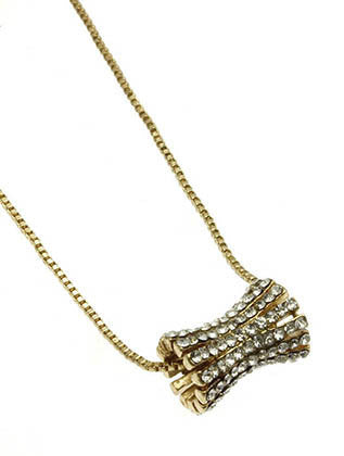 NECKLACE  CLN22998NGDCLR - Scarvesnthangs
 - 3