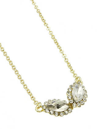 NECKLACE  CLN23298GDCLR - Scarvesnthangs
 - 3