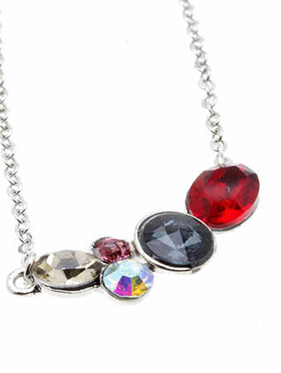 NECKLACE  CLN23304RDBLU - Scarvesnthangs
 - 3