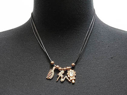 NECKLACE  CLN23350RGBLK - Scarvesnthangs
 - 3