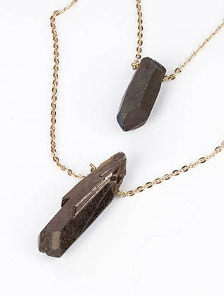 NECKLACE  CLN25399GDGRY - Scarvesnthangs
 - 3