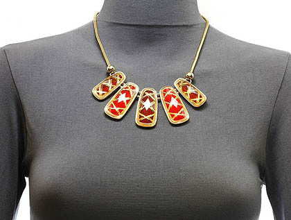 NECKLACE  CLN379784GDRED - Scarvesnthangs
 - 3