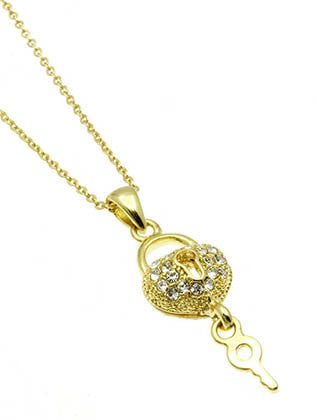 NECKLACE  CLN6309GDCLR - Scarvesnthangs
 - 3