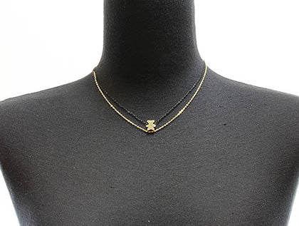 NECKLACE  CLN72557GDBLK - Scarvesnthangs
 - 3