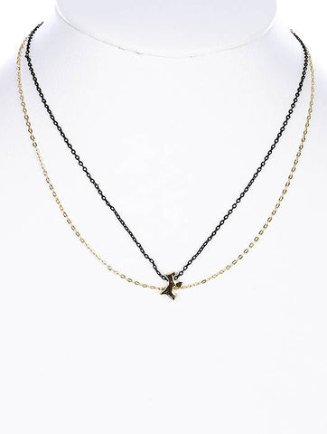 NECKLACE  CLN72558GDBLK - Scarvesnthangs
 - 2