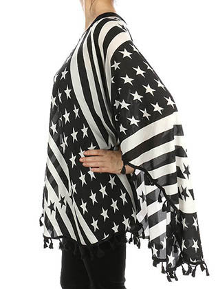 SCARF   STARS AND STRIPES  COF99682BLK - Scarvesnthangs
 - 3
