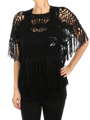 SCARF   CROCHET  COF99716BLK - Scarvesnthangs
 - 1