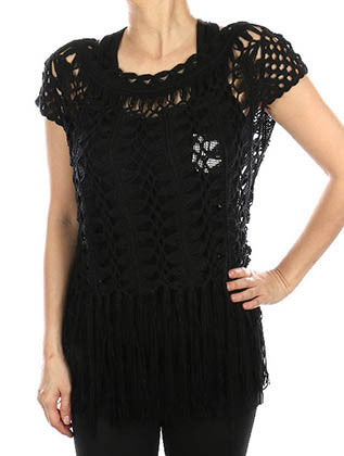 SCARF   CROCHET  COF99718BLK