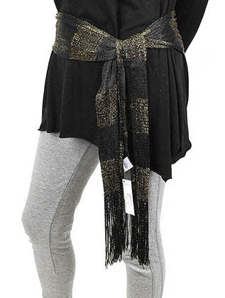SCARF   FASHION BELT  COF99795GDBLK - Scarvesnthangs
 - 3