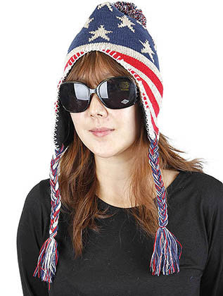 HAT AND CAP   AMERICAN FLAG  COH1497NVY