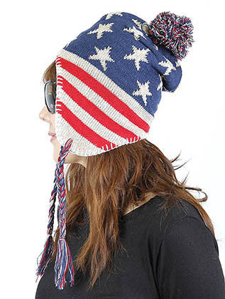 HAT AND CAP   AMERICAN FLAG  COH1497NVY - Scarvesnthangs
 - 3