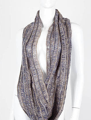 SCARF   CROCHETED  DAF1015BLU - Scarvesnthangs
 - 3