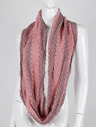 SCARF   CROCHETED  DAF3143PNK - Scarvesnthangs
 - 3