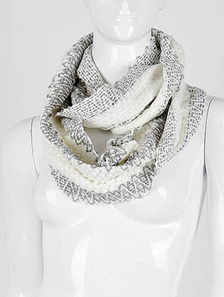 SCARF   CROCHETED  DAF3143WHT